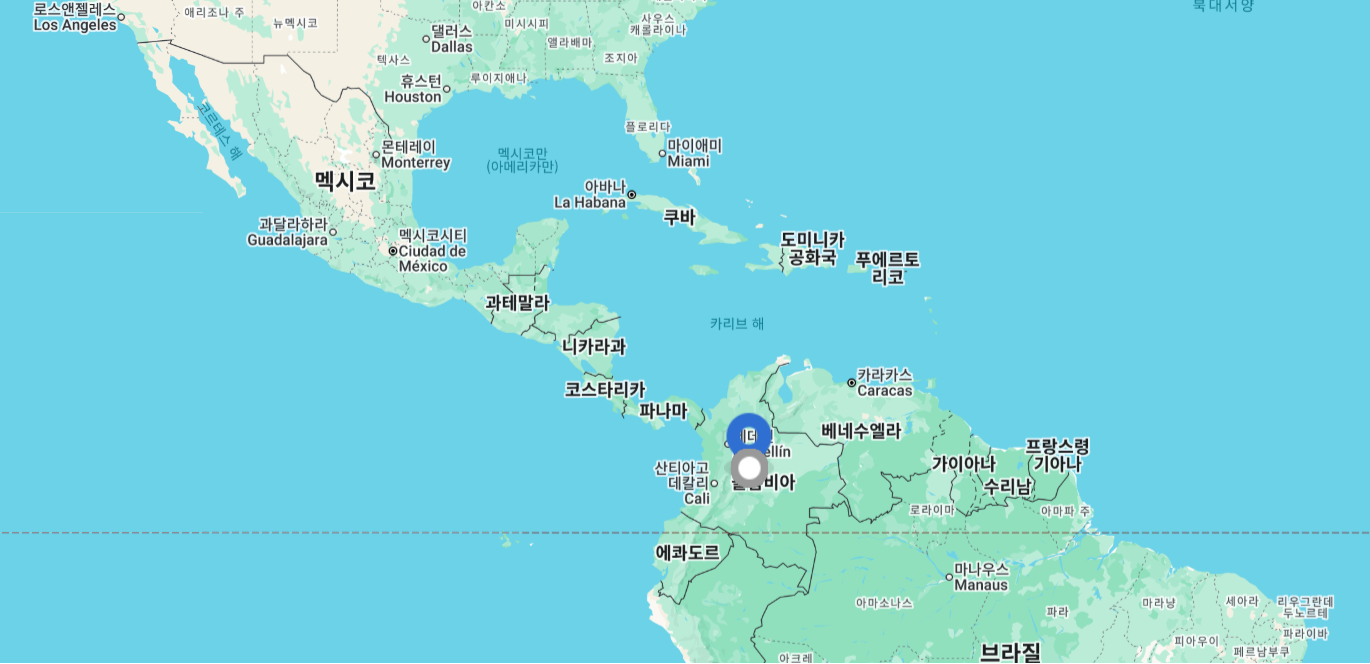 중앙 아메리카 및 남미 지도 글로벌 사용 가능